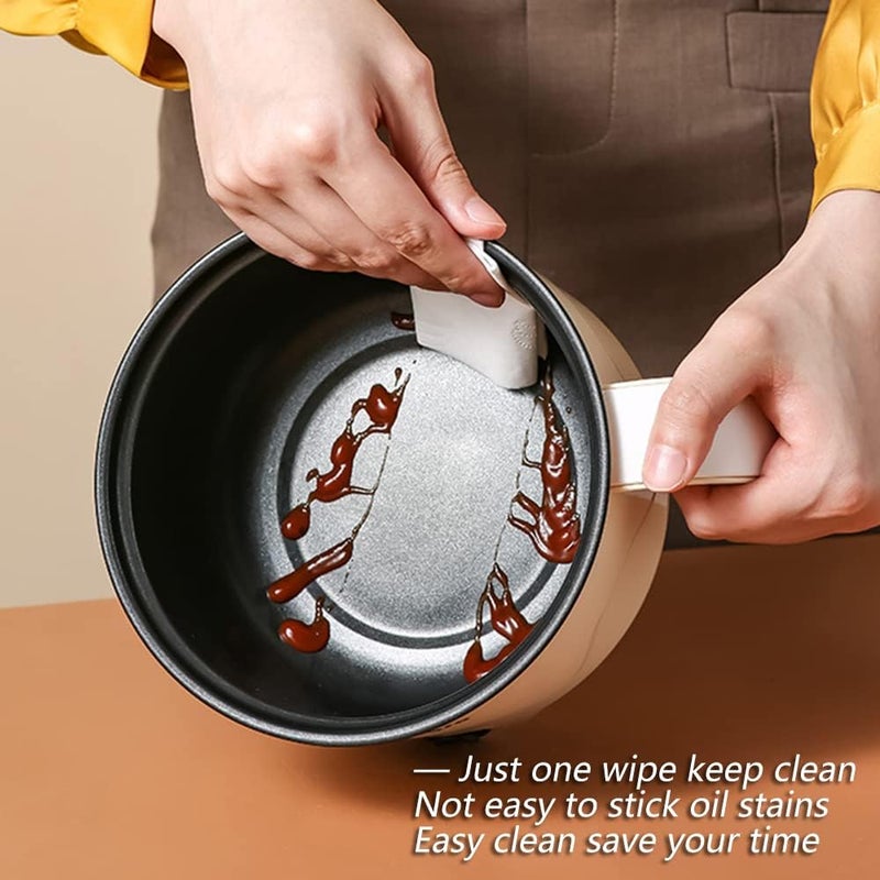 Drizzle طباخ كهربائي ساخن 1.7 لتر مقلاة صغيرة غير لاصقة لطهي الطعام 110 فولت طباخ محمول لطهي الطعام في السكن مع بخار لطهي الرامن الشخصي وغلي اللحم والبيض والشوفان والحساء شابو - Image 1